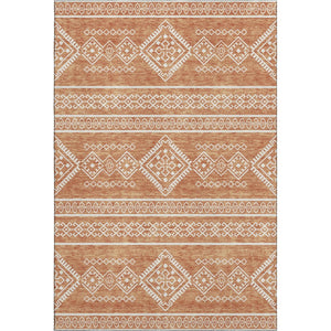 HomeRoots 9' X 12' Copper And Ivory Southwestern Area Rug – Washable, UV Protected, Family-Friendly Design! 671611