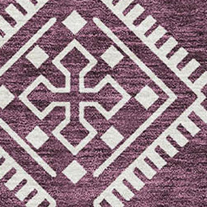 HomeRoots 10' X 14' Stylish Eggplant and Ivory Southwestern Washable Area Rug with UV Protection & Durability 671618