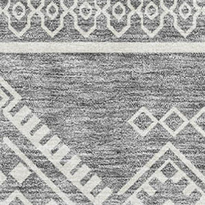 HomeRoots 8' X 10' Gray and Ivory Southwestern Washable Area Rug – UV Protected, Durable & Stylish for Homes 671628