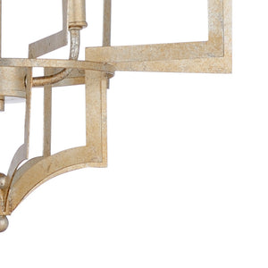 Wildwood Dover Antique Silver Leaf Chandelier — 3-Light Adjustable Iron Fixture, Transitional Vintage Elegance 67163