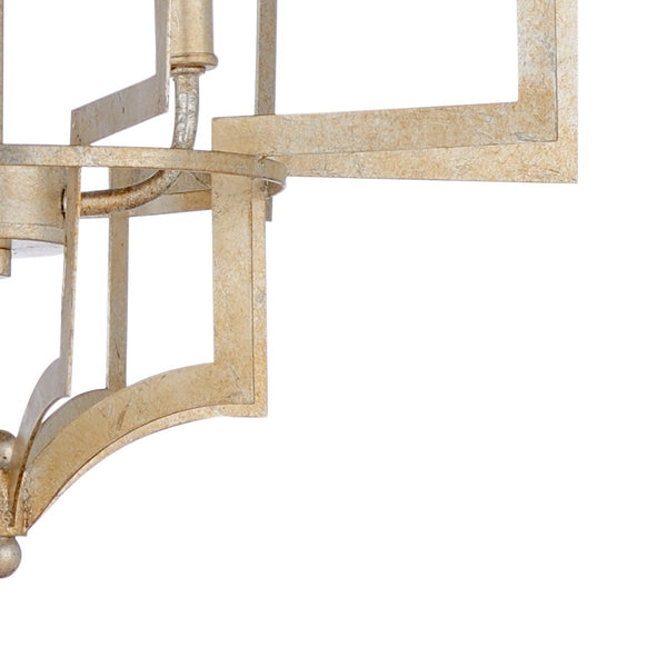 Wildwood Dover Antique Silver Leaf Chandelier — 3-Light Adjustable Iron Fixture, Transitional Vintage Elegance 67163