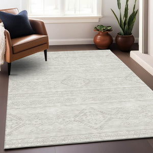 HomeRoots 5' X 8' Ivory And Beige Southwestern Area Rug - Stylish, Washable, UV Protected for Active Homes 671638