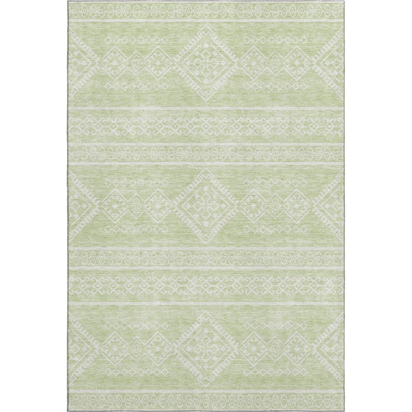 HomeRoots 5' X 8' Southwestern Mint Green & Ivory Area Rug - Washable, UV Protected, Stylish & Durable Design 671644