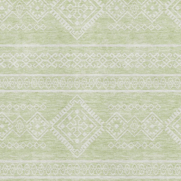 HomeRoots 5' X 8' Southwestern Mint Green & Ivory Area Rug - Washable, UV Protected, Stylish & Durable Design 671644