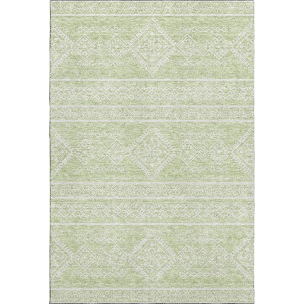 HomeRoots 8' X 10' Stylish Mint Green Southwestern Washable Area Rug with UV Protection for Long-Lasting Use 671646