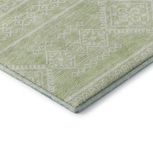 HomeRoots 8' X 10' Stylish Mint Green Southwestern Washable Area Rug with UV Protection for Long-Lasting Use 671646