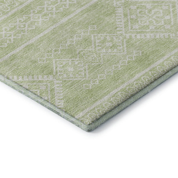 HomeRoots 8' X 10' Stylish Mint Green Southwestern Washable Area Rug with UV Protection for Long-Lasting Use 671646