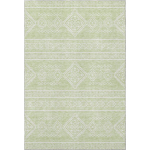 HomeRoots 8' X 10' Stylish Mint Green Southwestern Washable Area Rug with UV Protection for Long-Lasting Use 671646