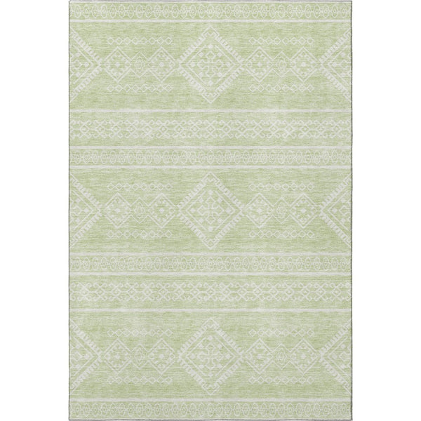HomeRoots 8' X 10' Stylish Mint Green Southwestern Washable Area Rug with UV Protection for Long-Lasting Use 671646