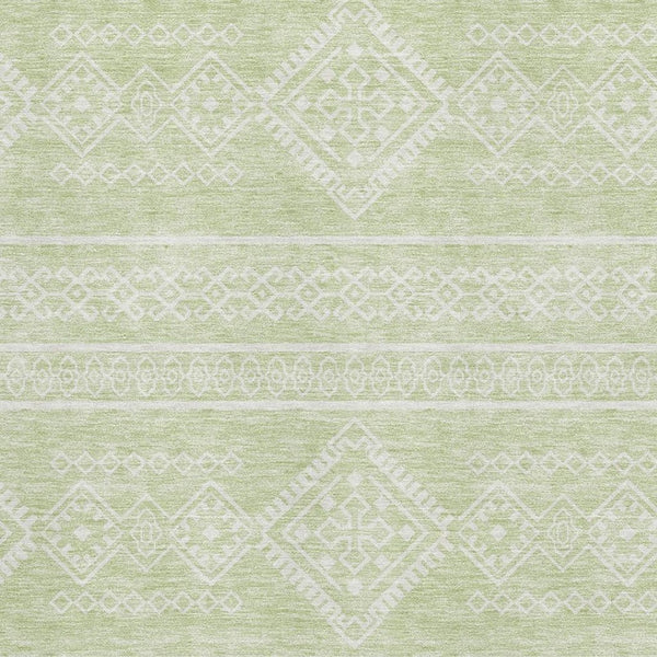 HomeRoots 9' X 12' Mint Green Southwestern Area Rug - Washable, UV Protected, Durable & Stylish for Homes 671647