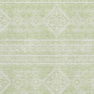 HomeRoots 10' Mint Green & Ivory Southwestern Area Rug – Washable, UV Protected, Stain Resistant for Busy Homes 671648