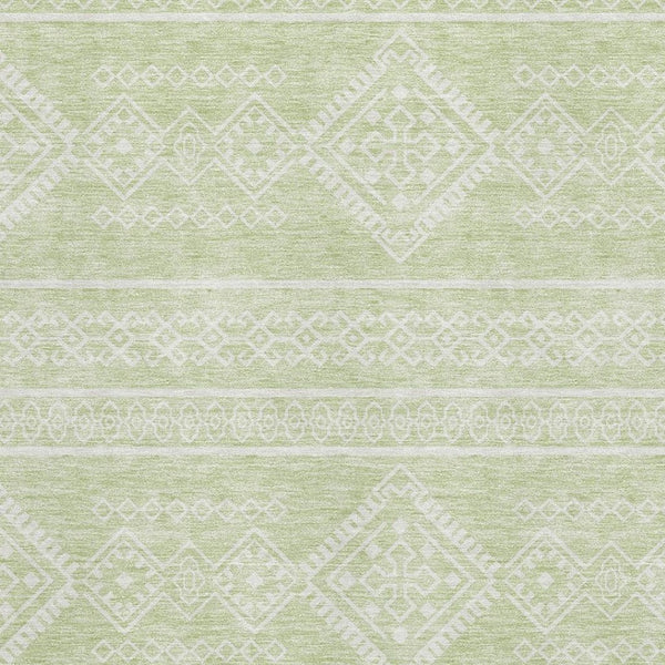 HomeRoots 10' Mint Green & Ivory Southwestern Area Rug – Washable, UV Protected, Stain Resistant for Busy Homes 671648