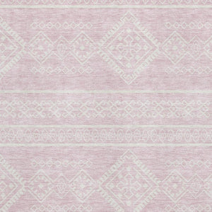 HomeRoots 5' X 8' Pink and Ivory Southwestern Washable Area Rug with UV Protection for Stylish, Durable Living 671656