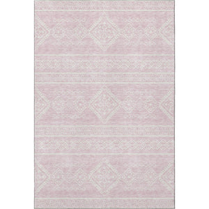 HomeRoots 8' X 10' Pink and Ivory Southwestern Area Rug - Washable, UV-Protected, Pet-Friendly Comfort! 671658