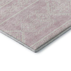 HomeRoots 9' X 12' Pink And Ivory Southwestern Washable Area Rug – UV Protected, Stain-Resistant & Durable Design 671659