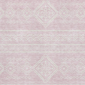 HomeRoots 10' X 14' Pink and Ivory Southwestern Area Rug - Washable, UV Protected, Perfect for Kids & Pets! 671660