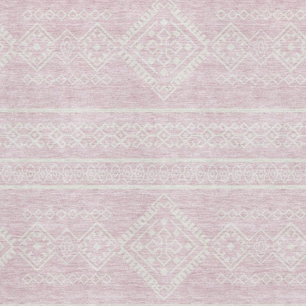 HomeRoots 10' X 14' Pink and Ivory Southwestern Area Rug - Washable, UV Protected, Perfect for Kids & Pets! 671660