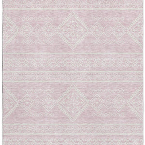 HomeRoots 10' X 14' Pink and Ivory Southwestern Area Rug - Washable, UV Protected, Perfect for Kids & Pets! 671660
