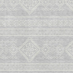 HomeRoots 10' X 14' Silver And Ivory Southwestern Area Rug - Washable, UV Protected, Ideal for Busy Homes 671672