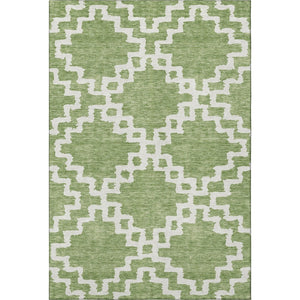 HomeRoots 10' Artichoke Green & Ivory Abstract Geometric Washable Area Rug - UV Protected, Stylish & Durable! 671684