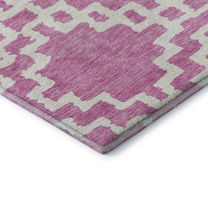 HomeRoots 8' X 10' Blush & Ivory Abstract Geometric Area Rug - Durable, Washable, UV-Protected for Modern Homes 671694