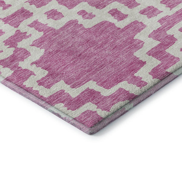 HomeRoots 8' X 10' Blush & Ivory Abstract Geometric Area Rug - Durable, Washable, UV-Protected for Modern Homes 671694