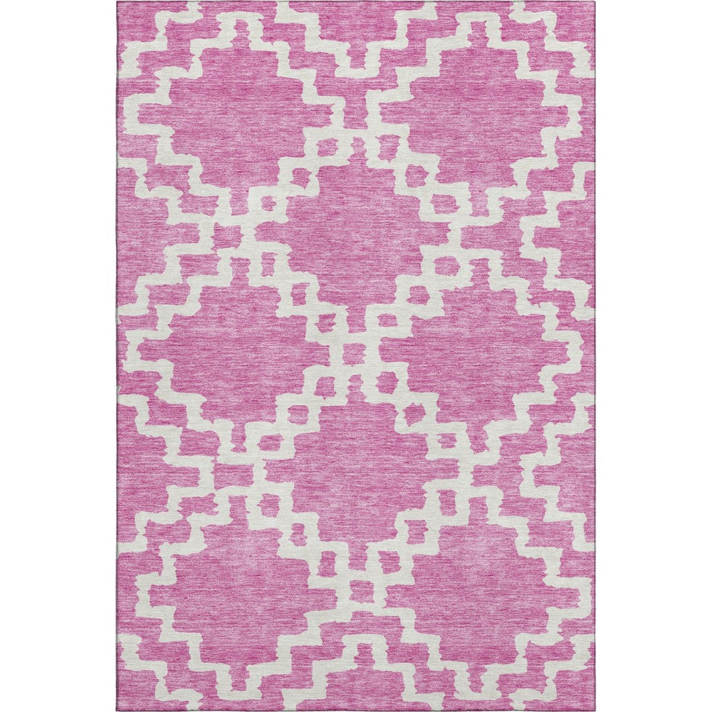 HomeRoots 10' Blush & Ivory Abstract Geometric Area Rug – Washable, UV-Protected, Durable for Busy Homes 671696