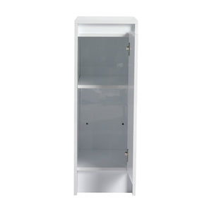 English Elm 12" Freestanding Bathroom Storage Cabinet With Soft-Close Doors & Adjustable Shelves In Glossy White W999P312104