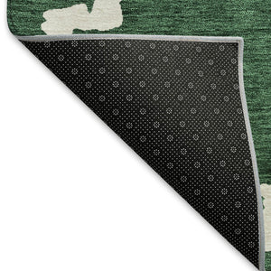 HomeRoots 8' X 10' Emerald and Ivory Abstract Geometric Area Rug – Washable, UV Protected, Durable & Stylish! 671712