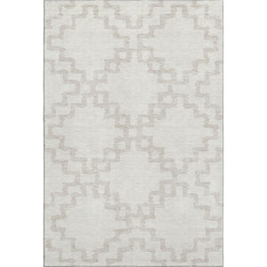 HomeRoots 8' X 10' Abstract Geometric Area Rug in Ivory & Beige – Washable, UV-Protected, Durable & Stylish! 671724