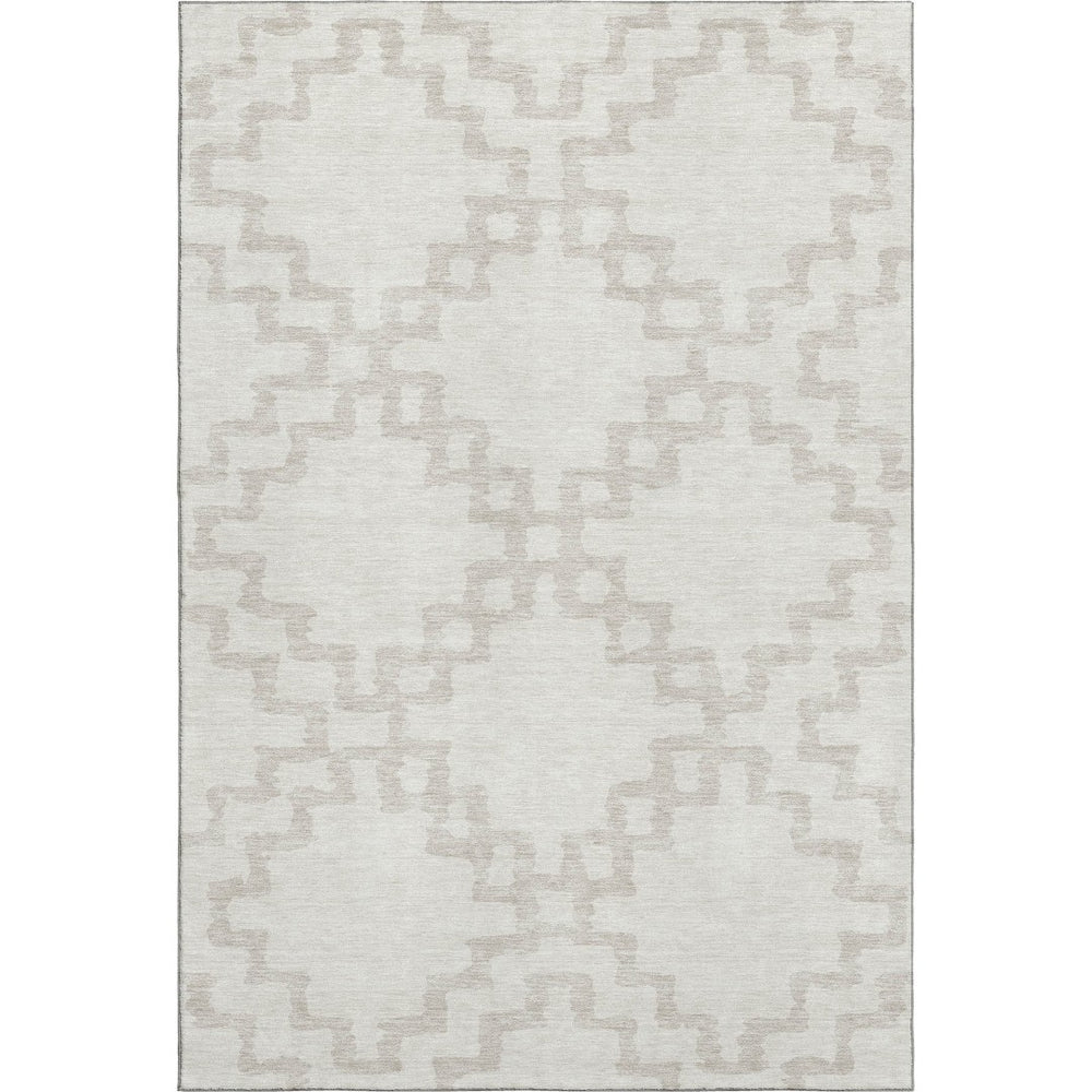 HomeRoots 9' X 12' Ivory Beige Modern Abstract Geometric Area Rug - Washable, Durable, UV Protected Design 671725