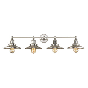 English Pub 38'' Wide 4-Light Vanity Light - Satin Nickel 67173/4 Elk Lighting