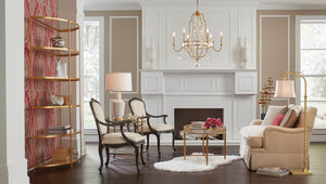 Wildwood Buckhead Antique Gold Leaf Small Chandelier With Clear Crystals, 6-Light Iron Frame & 9Ft Chain 67173