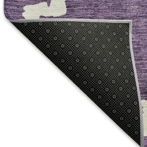 HomeRoots 5' X 8' Purple And Ivory Geometric Area Rug - Washable, UV-Protected, Stylish for Any Room! 671734
