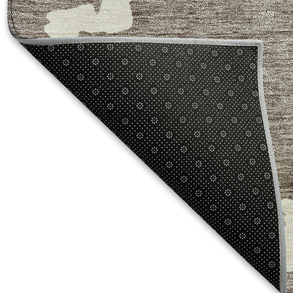 HomeRoots 10' X 14' Taupe and Ivory Abstract Geometric Area Rug - Washable, UV-Protected, Durable Design! 671750
