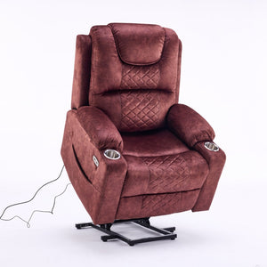 English Elm Oversized Power Lift Recliner with Massage Heat and Infinite Recline for Home Theater W3698S00002