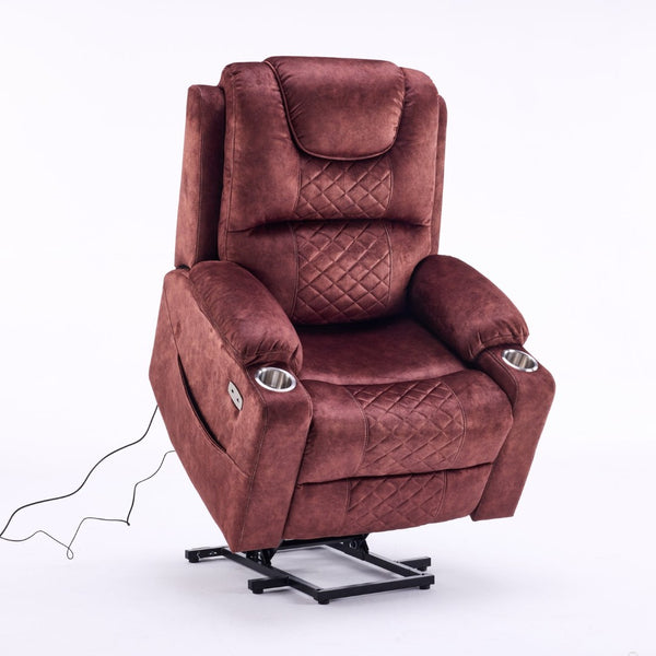 English Elm Oversized Power Lift Recliner with Massage Heat and Infinite Recline for Home Theater W3698S00002