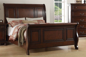 English Elm 1pc Eastern King Panel Bed Cherry Veneer Traditional Headboard Footboard Master Bedroom B011S02147