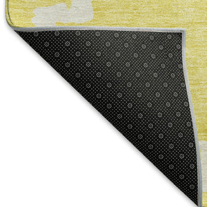 HomeRoots 9' X 12' Yellow & Ivory Abstract Geometric Washable Area Rug – Durable, UV-Protected & Stylish Home Accent 671761