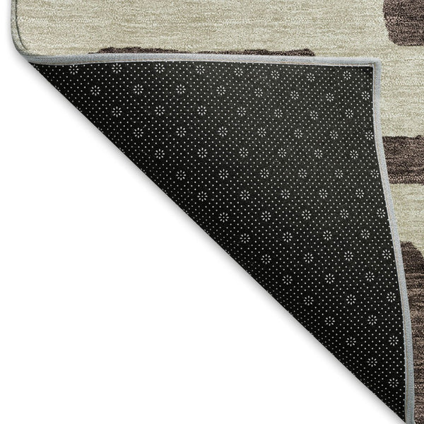 HomeRoots 8' X 10' Stylish Chocolate Beige Geometric Area Rug - Washable, UV Protected, Stain Resistant Design 671778