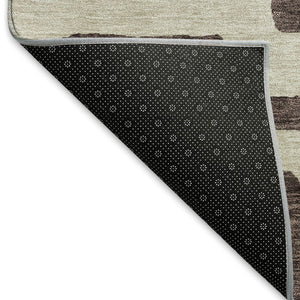 HomeRoots 9' X 12' Chocolate & Beige Abstract Geometric Area Rug - Washable, Stain-Resistant & UV Protected! 671779