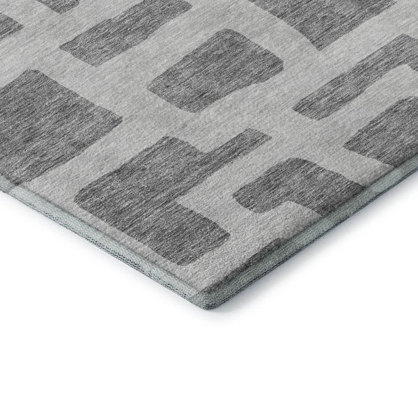 HomeRoots 8' X 10' Gray And Ivory Abstract Geometric Area Rug - UV Protected, Washable, Durable & Stylish Decor 671796