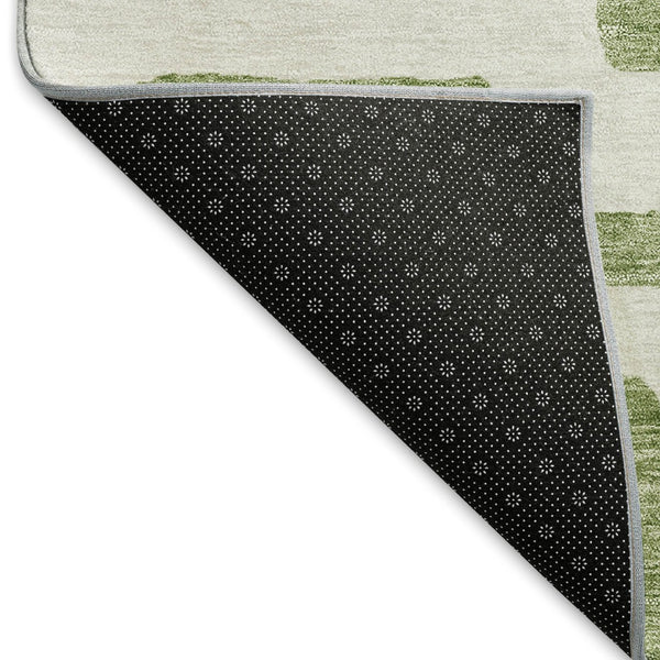 HomeRoots 8' X 10' Modern Green & Ivory Abstract Geometric Area Rug - Washable, UV Protected, Durable Design 671802