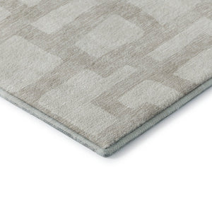 HomeRoots 8' X 10' Ivory and Beige Abstract Geometric Area Rug - Washable, UV-Protected, Soft & Durable Design 671808