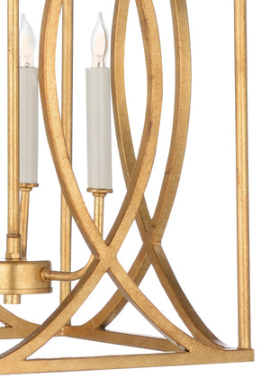 Wildwood Society Society Hill Chandelier Antique Gold Leaf 3-Light Adjustable Height 12–36" Rods Classic Elegance 67182