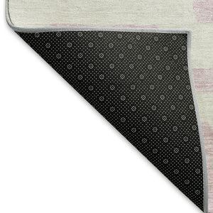 HomeRoots 5' X 8' Pink & Ivory Abstract Geometric Area Rug - Washable, UV Protected, Soft & Durable Design 671824