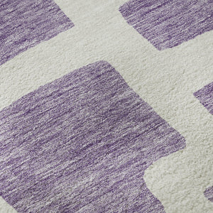 HomeRoots 8' X 10' Stylish Purple & Ivory Abstract Geometric Area Rug - Washable, UV Protected & Durable! 671832