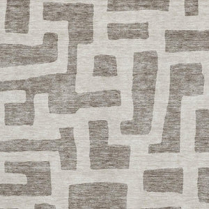HomeRoots 10' X 14' Abstract Geometric Washable Area Rug – Stylish Taupe & Beige Design with UV Protection 671846