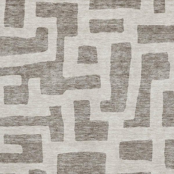 HomeRoots 10' X 14' Abstract Geometric Washable Area Rug – Stylish Taupe & Beige Design with UV Protection 671846