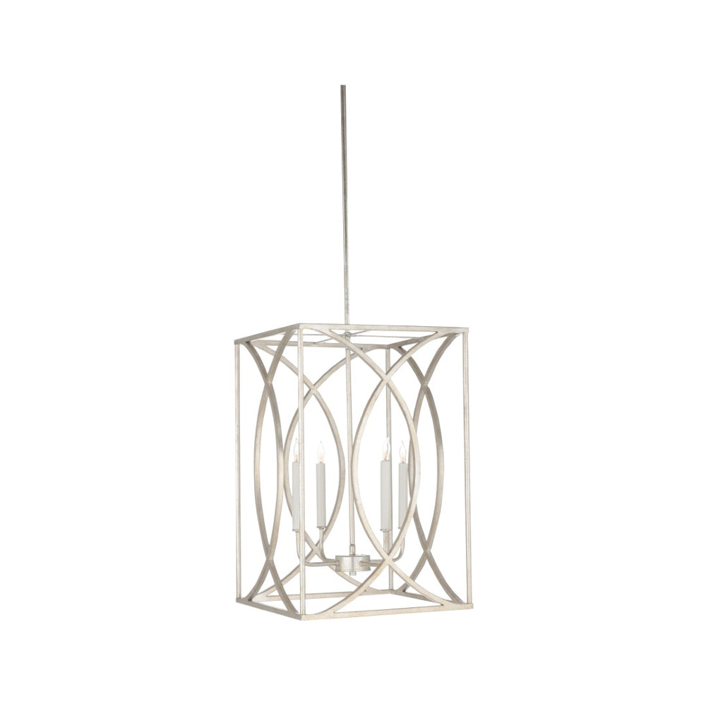 Wildwood Society Society Hill Chandelier Antique Silver Leaf 4-Light Adjustable Height Classic Elegance 67185